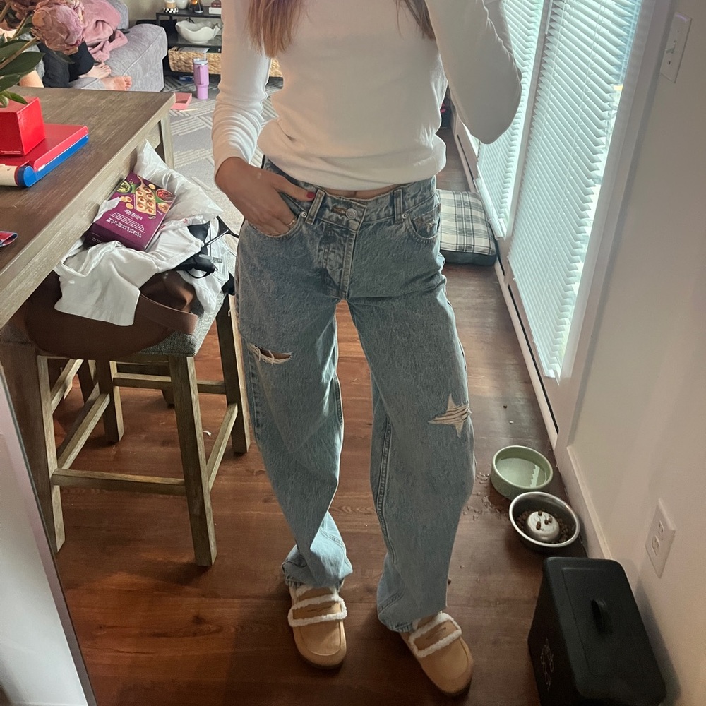 Revice denim baggy Distressed staraight Jeans